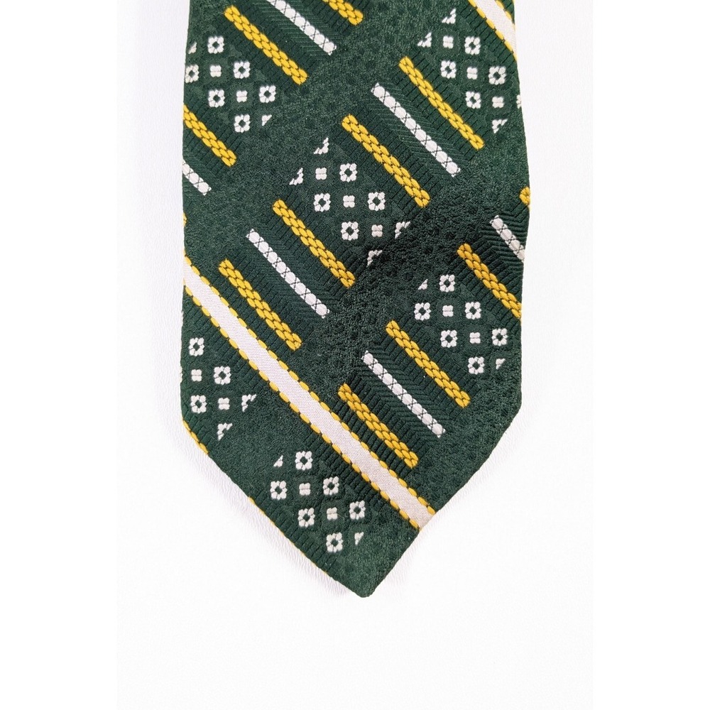 Vintage Pierre Cardin Tie Paris New York Imported Fabric Forest Green Polyester